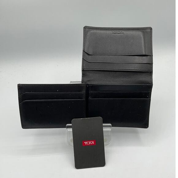 Tumi Men's Leather L Fold Wallet with ID Window, Black - Picture 3 of 8